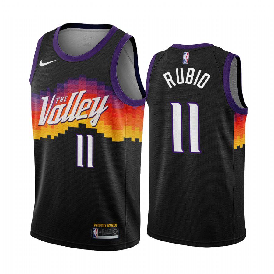 Cheap Men Phoenix Suns 11 ricky rubio black city edition the valley 2020 nba jersey